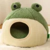 kf-S637eead9acc246c6b77d5ff9c21c3db4n-Cat-Bed-House-Kennel-Nest-Frog-Shaped-Pets-Sleeping-Cave-Kitten-Beds-Pet-Basket-Cozy-Kitten-1.webp FrogBed