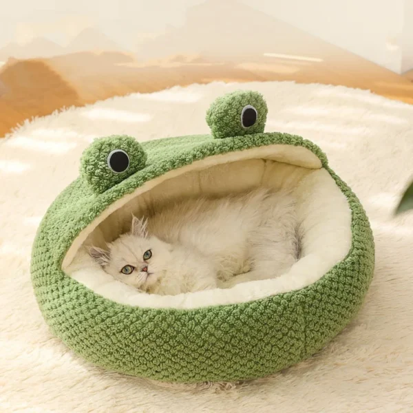 kf-Sdbd9b8a401db437a95d5acdae7896711Q-Cat-Bed-House-Kennel-Nest-Frog-Shaped-Pets-Sleeping-Cave-Kitten-Beds-Pet-Basket-Cozy-Kitten-1 FrogBed